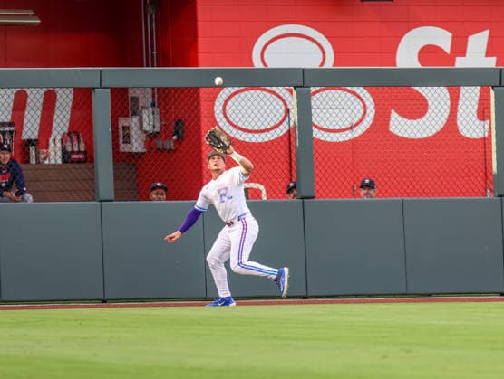 JUNE 12, 2026: Kansas City Royals outfielder Isaac Collins (1) catches a fly ball in the 1st inning against the Houston Astros at Kauffman Stadium in Kansas City, MO. CSM Kansas City United States - ZUMAc04_ 20260613_zma_c04_030 Copyright: xRomanxPunox