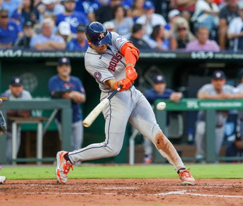 JUNE 12, 2026: Houston Astros outfielder Cam Smith (11) at bat in the 2nd inning against the Kansas City Royals at Kauffman Stadium in Kansas City, MO. CSM Kansas City United States - ZUMAc04_ 20260613_zma_c04_043 Copyright: xRomanxPunox