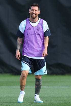 Argentina s forward Lionel Messi takes part in a training session during the 2026 FIFA World Cup, WM, Weltmeisterschaft, Fussball football tournament at Sporting KC Training Centre in Kansas City on June 12, 2026. ¨(Photo by Alejandro PAGNI PHOTOxPHOTO) KANSAS CITY UNITED STATES