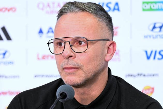 SOCCER - FIFA World Cup, WM, Weltmeisterschaft, Fussball - Morocco national team, Nationalteam - press conference, PK, Pressekonferenz Photo by IPA ABACAPRESS.COM85632424 - Mohamed Ouahbi (Morocco head coach) at a press conference during the Morocco Team press conference following the FIFA World Cup match in East Rutherford, New Jersey, USA, on June 12, 2026 East Rutherford, New Jersey  Copyright: xIPAxSport ABACAx