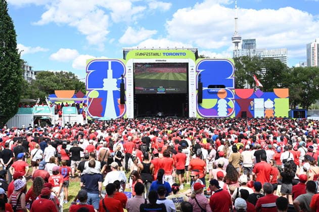 June 12, 2026, Toronto, On, Canada: Fans watch Canada s World Cup match against Bosnia and Herzegovina at FIFA Fan Fest in Toronto, on Friday, June 12, 2026. Canada News - June 12, 2026  - ZUMAc35_ 20260612_zaf_c35_446 Copyright: xJonxBlackerx