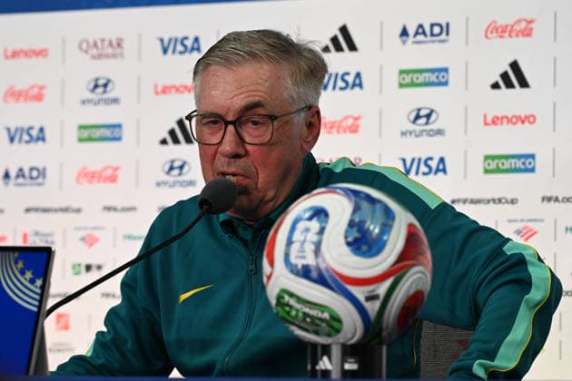 Calcio - FIFA World Cup, WM, Weltmeisterschaft, Fussball 2026 Photo by IPA ABACAPRESS.COM85632515 - Carlo Ancelotti (Brazil Coach) press conference, PK, Pressekonferenz during the Morocco vs. Brazil match at the FIFA World Cup in East Rutherford, New Jersey, USA, on June 12, 2026 East Rutherford, New Jersey  Copyright: xIPAxSport ABACAx