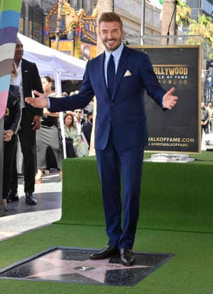 Retired British soccer star David Beckham stand on his star during an unveiling ceremony honoring him with the 2,849th star on the Hollywood Walk of Fame in Los Angeles on Friday, June 12, 2026.  LAP2026061211 JIMxRUYMEN  imago images 0859026230 IMAGO JIMxRUYMEN