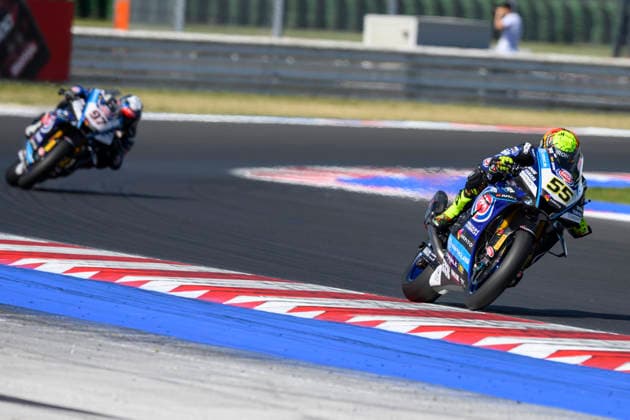 June 13, 2026, Misano Adriatico, Rimini, Italy: Andrea LOCATELLI (ITA) riding for Pata Maxus Yamaha enters the straight after turn 6 during the third free practice session of 2026 WorldSBK Pirelli Emilia Romagna round 7 at the Misano World Circuit in Misano Adriatico (Rimini, Italy)..Credit: ZUMA Press Motorsports 2026: WorldSBK Misano: FP3  - ZUMAr158 20260613_aap_r158_006 Copyright: xRiccardoxRighettix
