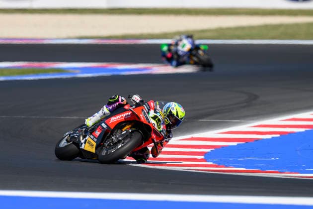 June 13, 2026, Misano Adriatico, Rimini, Italy: Alvaro BAUTISTA (ESP) riding for Barni Spark Racing Team at turn 6 during the third free practice session of 2026 WorldSBK Pirelli Emilia Romagna round 7 at the Misano World Circuit in Misano Adriatico (Rimini, Italy)..Credit: ZUMA Press Motorsports 2026: WorldSBK Misano: FP3  - ZUMAr158 20260613_aap_r158_027 Copyright: xRiccardoxRighettix