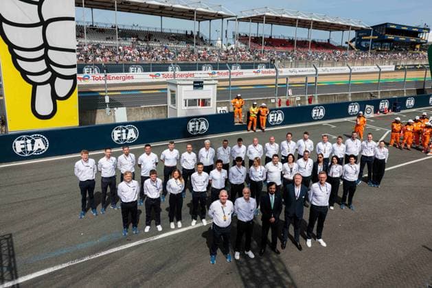 24 HEURES DU MANS 2026 - RACE - SATURDAY BEN SULAYEM Mohammed (are), President of FIA, portrait and all FIA Staff during the 24 Hours of Le Mans 2026, 3rd round of the 2026 FIA World Endurance Championship, on June 13, 2026 on the Circuit des 24 Heures du Mans in Le Mans, France -  Copyright: xGERMAINxHAZARDx