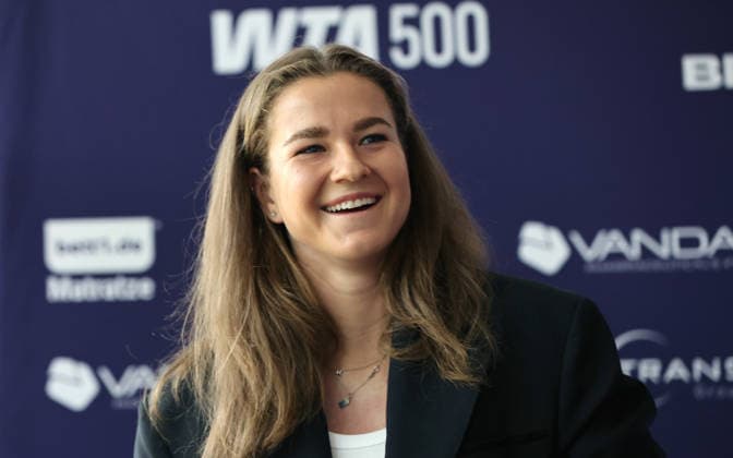 Karolina Muchova (CZE) Portrait Porträt Einzelbild close up VANDA Pharmaceuticals Berlin Tennis Open Damen Auftakt Pressekonferenz PK 13.06.2026