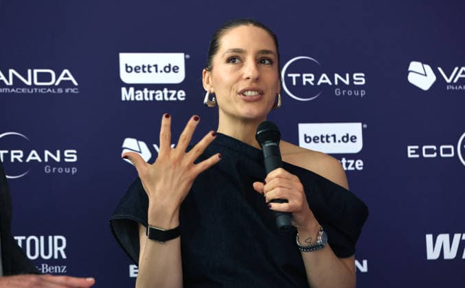 Andrea Petkovic Aktion Oberkörper Portrait Porträt Einzelbild close up VANDA Pharmaceuticals Berlin Tennis Open Damen Auftakt Pressekonferenz PK 13.06.2026