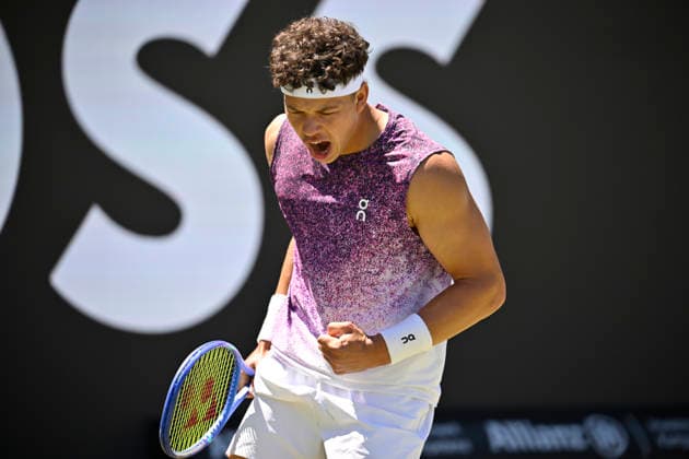 Ben Shelton (USA) Jubel, Freude, Emotion, emotional, jubelt, Glueck, gluecklich, Tennis Herren BOSS Open ATP, Tennis Herren 250 Stuttgart 2026 Weissenhof BOSS Open ATP 250 Stuttgart 2026