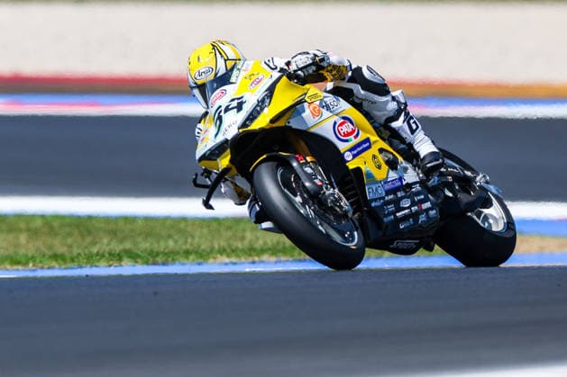 FIM SBK Superbike World Championship, WM, Weltmeisterschaft Pirelli Emilia-Romagna Round 7 - Superpole - Misano Adriatico 13 06 2026 Lorenzo Baldassarri of ELF Marc VDS Racing Team with Ducati Panigale V4R seen during FIM SBK Superbike World Championship Pirelli Emilia-Romagna Round 7 - Superpole at Misano World Circuit Marco Simoncelli in Misano Adriatico, Italy