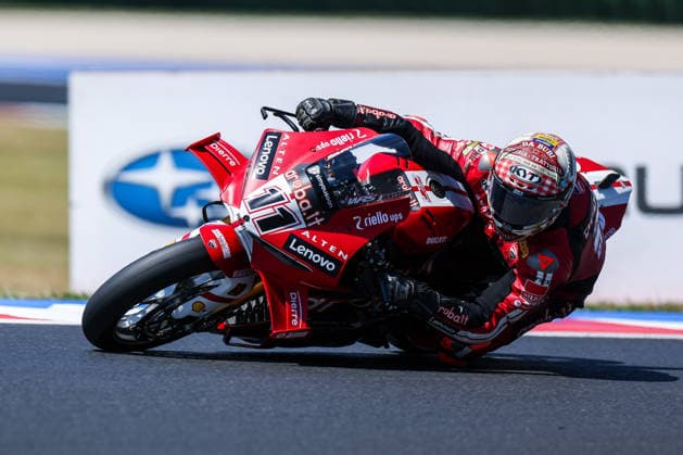 FIM SBK Superbike World Championship, WM, Weltmeisterschaft Pirelli Emilia-Romagna Round 7 - Superpole - Misano Adriatico 13 06 2026 Nicolo Bulega of Aruba.it Racing - Ducati with Ducati Panigale V4R seen during FIM SBK Superbike World Championship Pirelli Emilia-Romagna Round 7 - Superpole at Misano World Circuit Marco Simoncelli in Misano Adriatico, Italy