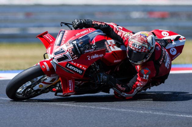 FIM SBK Superbike World Championship, WM, Weltmeisterschaft Pirelli Emilia-Romagna Round 7 - Superpole - Misano Adriatico 13 06 2026 Nicolo Bulega of Aruba.it Racing - Ducati with Ducati Panigale V4R seen during FIM SBK Superbike World Championship Pirelli Emilia-Romagna Round 7 - Superpole at Misano World Circuit Marco Simoncelli in Misano Adriatico, Italy