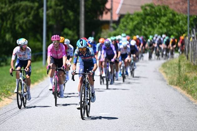 Tour Auvergne - Rhone-Alpes 2026 Stage 7 GRAND COLOMBIER, FRANCE - JUNE 13 : Paret-Peintre Valentin (FRA) of Soudal Quick Step during stage 7 of the 78th edition of Tour Auvergne - Rhone-Alpes an UCI World Tour 2.UWT cycling road race stage for Men Elite of 133.6 km with start in La Bridoire and finish in Grand Colombier on June 13, 2026 in Grand Colombier, France, 13 06 2026 ( Motordriver Guy De Vuyst - Grand Colombier France  Copyright: xVincentxKalutx
