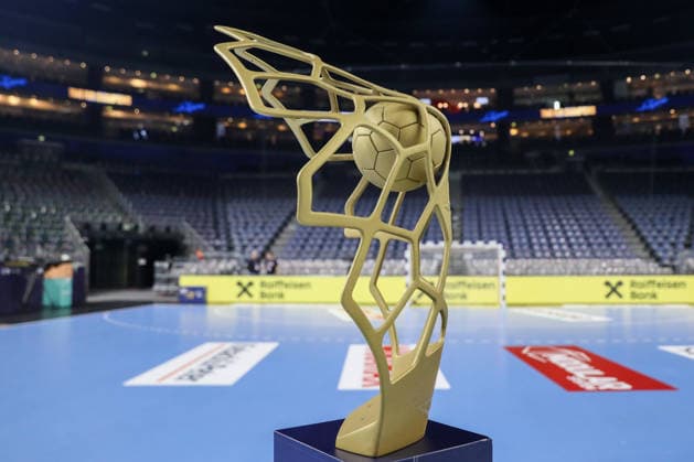 13.06.2026, xgox, Handball - EHF Champions League Halbfinale SC Magdeburg - Füchse Berlin v.l. Symbolbild, Symbolfoto, Pokal, Trophäe, Cup Köln