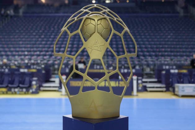 13.06.2026, xgox, Handball - EHF Champions League Halbfinale SC Magdeburg - Füchse Berlin v.l. Symbolbild, Symbolfoto, Pokal, Trophäe, Cup Köln
