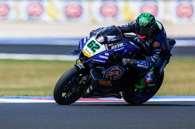 IPA85640023 - Stefano Manzi of the GYTR GRT Yamaha WorldSBK Team on a Yamaha YZF-R1 during the FIM Superbike World Championship, WM, Weltmeisterschaft Pirelli Emilia-Romagna Round 7 – Superpole at the Misano World Circuit Marco Simoncelli in Misano Adriatico, Italy  Copyright: xFabrizioxCarabelli IPAxSportx xx 85640023