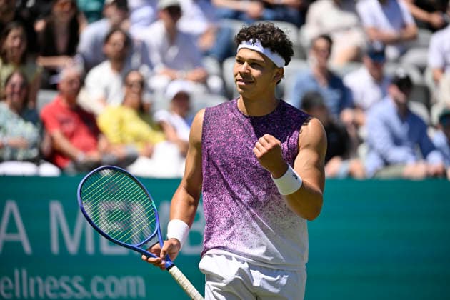 Ben Shelton (USA) Jubel, Freude, Emotion, emotional, jubelt, Glueck, gluecklich, Tennis Herren BOSS Open ATP, Tennis Herren 250 Stuttgart 2026 Weissenhof BOSS Open ATP 250 Stuttgart 2026
