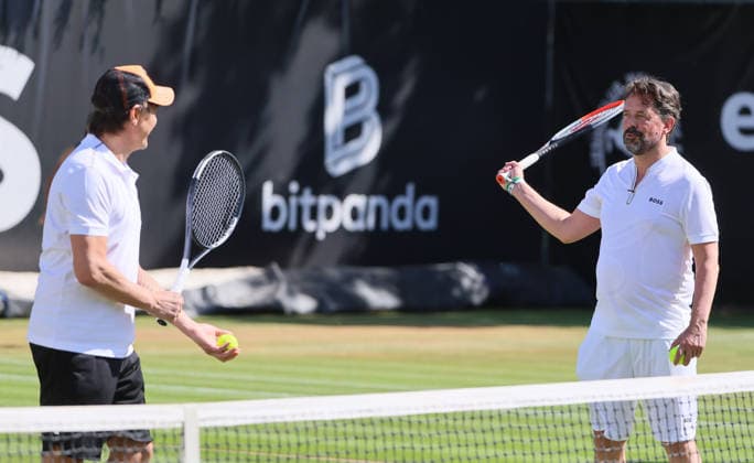 13.06.2026, Boss Open 2026, ATP, Tennis Herren Tour 250 Stuttgart, TTC Weissenhof, Tennis, im Bild: Matthias Matze Knop mit Joerg Althoff