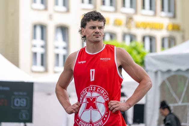 Jules Rambaut (Team Toulouse, 0). Innside 3x3 Circus, Basketball, Gruppenphase, D.Sports, 13.06.2026 Innside 3x3 Circus, Basketball, Gruppenphase, D.Sports, 13.06.2026 Duesseldorf