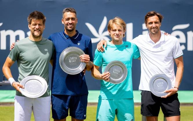 DEN BOSCH - Sander Arends and David Pel win the ATP, Tennis Herren doubles final match against Zizou Bergs (BEL) and Arthur Rinderknech (FRA) at the 2026 LibÃ ma Open. The combined ATP WTA, Tennis Damen tournament is being held on the grounds of the former Autotron car theme park. IRIS VAN DEN BROEK ANP xVIxANPxSportx xxANPxIVx 560893683 originalFilename: 560893683.jpg