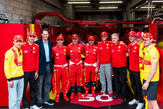 24 HEURES DU MANS 2026 - RACE - SATURDAY ELKANN John, 50 FUOCO Antonio (ita), NIELSEN Nicklas (dnk), MOLINA Miguel (spa), Ferrari AF Corse, Ferrari 499P 50, Hypercar, 51 PIER GUIDI Alessandro (ita), CALADO James (gbr), GIOVINAZZI Antonio (ita), Ferrari AF Corse, Ferrari 499P 51, Hypercar, 83 YE Yifei (chn), KUBICA Robert (pol), HANSON Phil (gbr), AF Corse, Ferrari 499P 83, Hypercar, during the 24 Hours of Le Mans 2026, 3rd round of the 2026 FIA World Endurance Championship, on June 13, 2026 on the Circuit des 24 Heures du Mans in Le Mans, France -  Copyright: xAndreaxLorenzinax