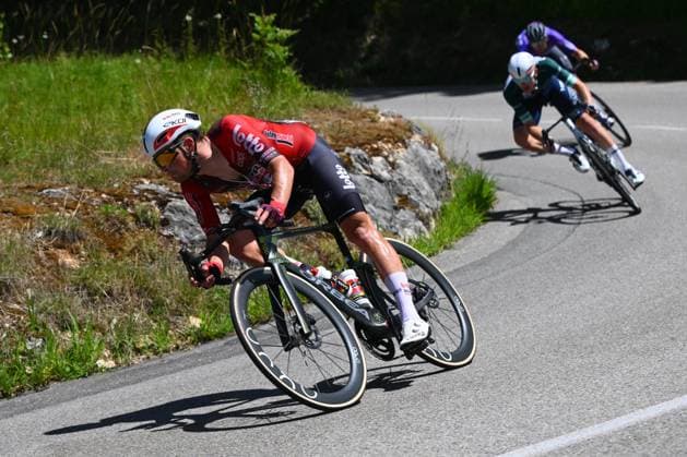 Tour Auvergne - Rhone-Alpes 2026 Stage 7 GRAND COLOMBIER, FRANCE - JUNE 13 : Lotto Intermarche rider during stage 7 of the 78th edition of Tour Auvergne - Rhone-Alpes an UCI World Tour 2.UWT cycling road race stage for Men Elite of 133.6 km with start in La Bridoire and finish in Grand Colombier on June 13, 2026 in Grand Colombier, France, 13 06 2026 ( Motordriver Guy De Vuyst - Grand Colombier France  Copyright: xVincentxKalutx