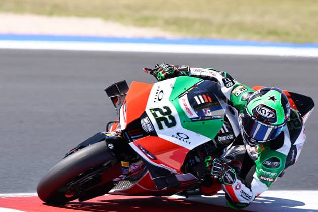 IPA85641843 - 22 Alex Lowes (GBR) Bimota KB998 Rimini, Bimota by Kawasaki Racing Team during the FIM Superbike World Championship, WM, Weltmeisterschaft Pirelli Emilia Romagna Round at the Misano World Circuit Marco Simoncelli, Misano Adriatico, Italy on June 13, 2026 during the Pirelli Emilia Romagna Round, World Superbike (SBK) race in Italy, Italy, June 13, 2026  Copyright: xValerioxOrigo IPAxSportx xx 85641843