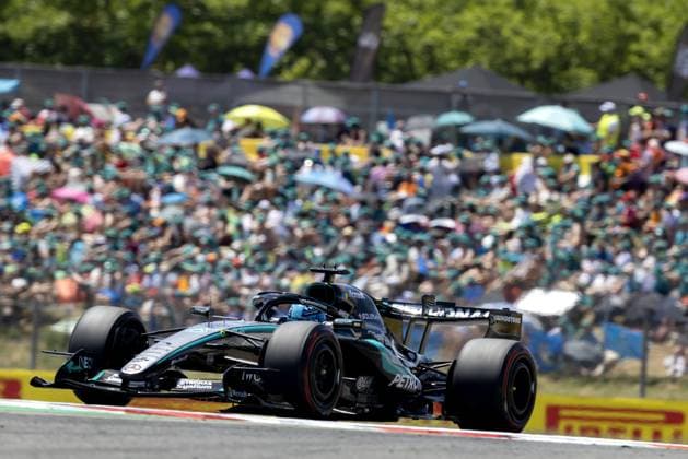 BARCELONA - George Russell (Mercedes) during the third free practice session for the Barcelona-Catalonia Grand Prix. SANDER KONING ANP xVIxANPxSportx xxANPxIVx 560894728 originalFilename: 560894728.jpg