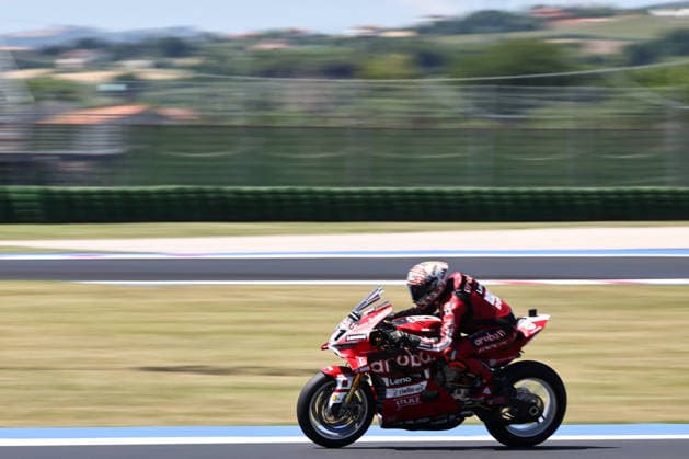 MOTORSPORTS - Superbike - Pirelli Emilia Romagna Round Photo by IPA ABACAPRESS.COM85641836 - 11 Nicolo Bulega (ITA) Ducati Panigale V4R, Aruba.It Racing - Ducati during the FIM Superbike World Championship, WM, Weltmeisterschaft Pirelli Emilia Romagna Round at the Misano World Circuit Marco Simoncelli, Misano Adriatico, Italy on June 13, 2026 during the Pirelli Emilia Romagna Round, World Superbike (SBK) race in Italy, Italy, June 13, 2026 Italy Italy  Copyright: xIPAxSport ABACAx