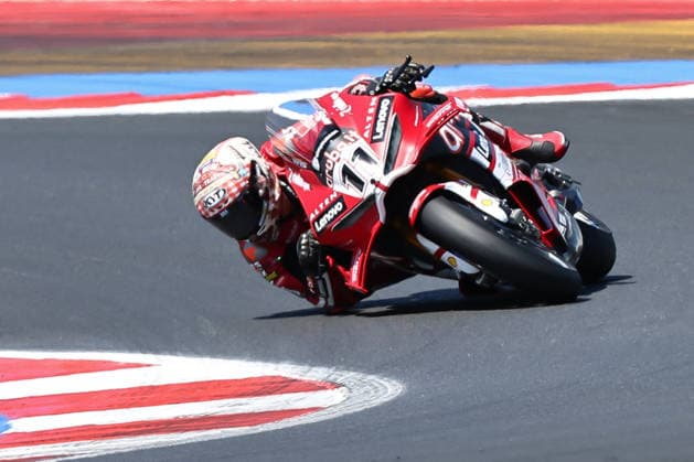 MOTORSPORTS - Superbike - Pirelli Emilia Romagna Round Photo by IPA ABACAPRESS.COM85641838 - 11 Nicolo Bulega (ITA) Ducati Panigale V4R, Aruba.It Racing - Ducati during the FIM Superbike World Championship, WM, Weltmeisterschaft Pirelli Emilia Romagna Round at the Misano World Circuit Marco Simoncelli, Misano Adriatico, Italy on June 13, 2026 during the Pirelli Emilia Romagna Round, World Superbike (SBK) race in Italy, Italy, June 13, 2026 Italy Italy  Copyright: xIPAxSport ABACAx