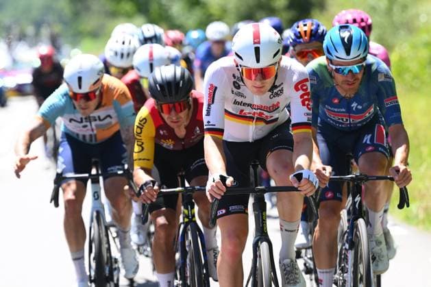 Tour Auvergne - Rhone-Alpes 2026 Stage 7 GRAND COLOMBIER, FRANCE - JUNE 13 : Zimmerman Georg (GER) of Lotto Intermarche during stage 7 of the 78th edition of Tour Auvergne - Rhone-Alpes an UCI World Tour 2.UWT cycling road race stage for Men Elite of 133.6 km with start in La Bridoire and finish in Grand Colombier on June 13, 2026 in Grand Colombier, France, 13 06 2026 ( Motordriver Guy De Vuyst - Grand Colombier France  Copyright: xVincentxKalutx