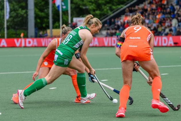 ROTTERDAM, 13-06-2026, HC Rotterdam, FIH Hockey Pro League Women, Season 2025-2026. Charlotte Beggs during the game Netherlands - Ireland (1st match). Netherlands - Ireland (1st match)  x204329604x Copyright:
