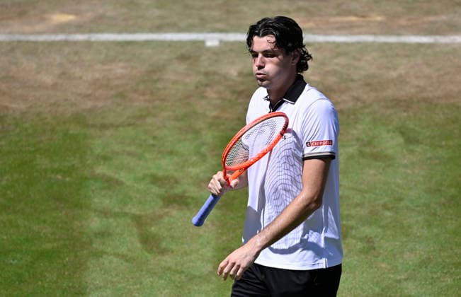 nach Spielende: Taylor Fritz (USA) Jubel, Freude, Emotion, emotional, jubelt, Glueck, gluecklich, atmet tief durch Tennis Herren BOSS Open ATP, Tennis Herren 250 Stuttgart 2026 Weissenhof BOSS Open ATP 250 Stuttgart 2026
