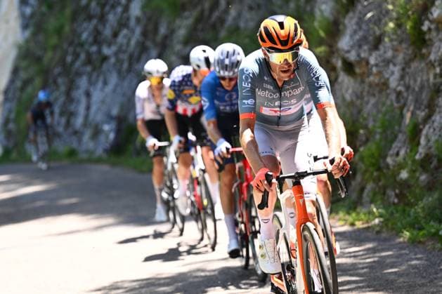 Tour Auvergne - Rhone-Alpes 2026 Stage 7 GRAND COLOMBIER, FRANCE - JUNE 13 : De Plus Laurens (BEL) of Netcompany INEOS during stage 7 of the 78th edition of Tour Auvergne - Rhone-Alpes an UCI World Tour 2.UWT cycling road race stage for Men Elite of 133.6 km with start in La Bridoire and finish in Grand Colombier on June 13, 2026 in Grand Colombier, France, 13 06 2026 ( Motordriver Guy De Vuyst - Grand Colombier France  Copyright: xVincentxKalutx