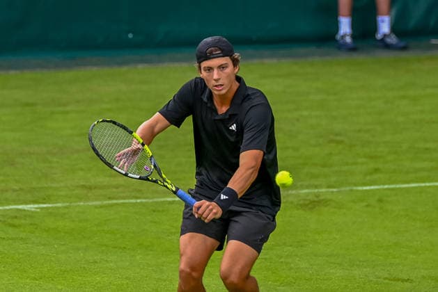 Benito Sanchez Martinez (Deutschland) am Netz TERRA WORTMANN Open 2026, Tennis, ATP, Tennis Herren 500, Turnier, Qualifikation, 13.06.2026, TERRA WORTMANN Open 2026, Tennis, ATP 500, Turnier, Qualifikation, 13.06.2026 Halle