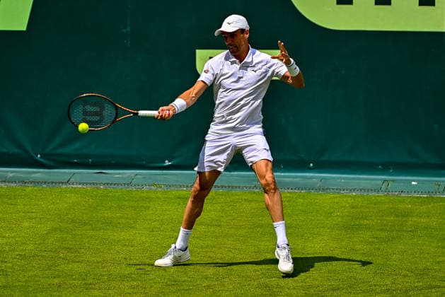 Roberto Bautista Agut (Spanien) schlaegt mit der Vorhand TERRA WORTMANN Open 2026, Tennis, ATP, Tennis Herren 500, Turnier, Qualifikation, 13.06.2026, TERRA WORTMANN Open 2026, Tennis, ATP 500, Turnier, Qualifikation, 13.06.2026 Halle