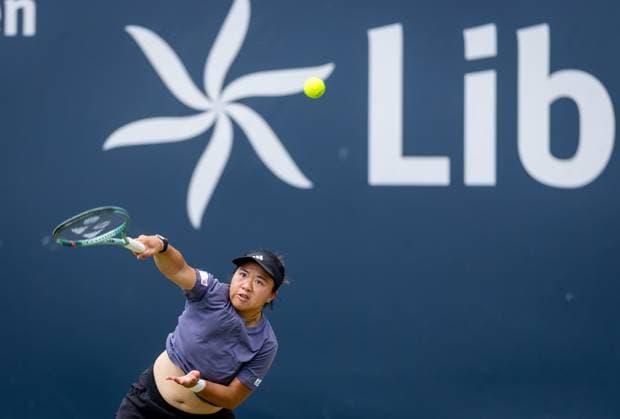 DEN BOSCH - En-Shuo Liang (TPE) during the WTA, Tennis Damen doubles final match against Ingrid Neel (EST) and Giuliana Olmos (MEX) at the 2026 LibÃ ma Open. The combined ATP, Tennis Herren WTA tournament is being held on the grounds of the former Autotron car theme park. IRIS VAN DEN BROEK ANP xVIxANPxSportx xxANPxIVx 560897836 originalFilename: 560897836.jpg