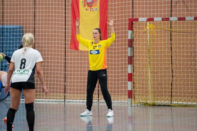 U20 Frauen-Nationalmannschaft Deutschland (GER) vs. U20 Frauen-Nationalmannschaft Spanien (SPA), Handball, Vier-Nationenturnier, 13.6.2026, Saision 2025 2026, Hannover Merle Muth (Deutschland U20 Frauen, 12, spielt bei TSV Bayer 04 Leverkusen) im Tor bei einem 7-Meter Wurf Hannover Sporthalle IGS Badenstedt Deutschland