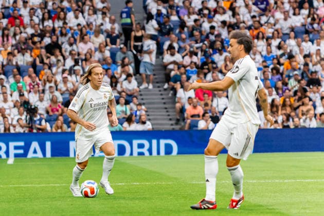 ESP: Corazon Classic Match 2026 Real Madrid Leyendasv Inter Legends Michel Salgado of Real Madrid during Corazon Classic Match 2026 between Real Madrid Leyendas v Inter Legends played at Santiago Bernabeu Stadium, Madrid on June 13, 2026 in Spain; Madrid Spain Futbol