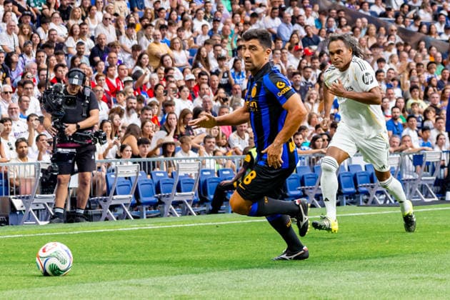 ESP: Corazon Classic Match 2026 Real Madrid Leyendasv Inter Legends Christian Karembeu of Real Madrid during Corazon Classic Match 2026 between Real Madrid Leyendas v Inter Legends played at Santiago Bernabeu Stadium, Madrid on June 13, 2026 in Spain; Madrid Spain Futbol