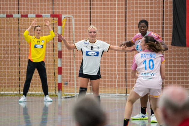 U20 Frauen-Nationalmannschaft Deutschland (GER) vs. U20 Frauen-Nationalmannschaft Spanien (SPA), Handball, Vier-Nationenturnier, 13.6.2026, Saision 2025 2026, Hannover Ruslana Litvinov (Deutschland U20 Frauen, 08, spielt bei Buxtehuder SV) in der Verteidigung Hannover Sporthalle IGS Badenstedt Deutschland