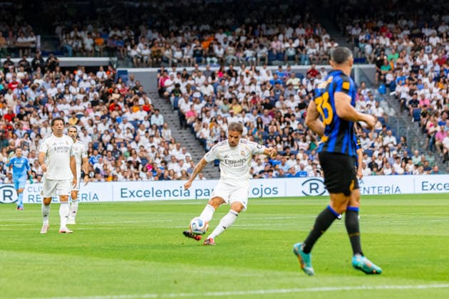 ESP: Corazon Classic Match 2026 Real Madrid Leyendasv Inter Legends Pedro Leon of Real Madrid during Corazon Classic Match 2026 between Real Madrid Leyendas v Inter Legends played at Santiago Bernabeu Stadium, Madrid on June 13, 2026 in Spain; Madrid Spain Futbol