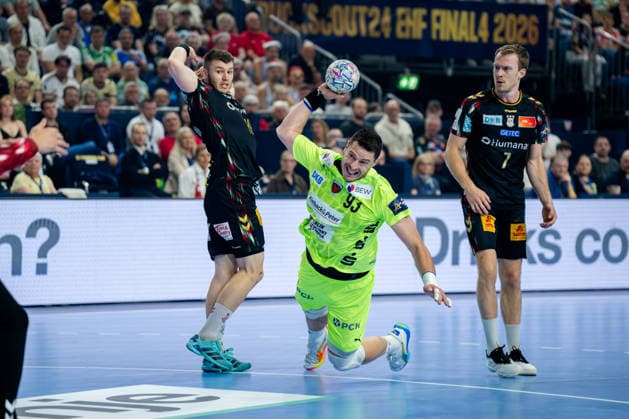 Köln, 12.05.2026, Handball, Herren, EHF Champions League Men 2025 26, Halbfinale, SC Magedeburg - Füchse Berlin Mijajlo Marsenic (Füchse Berlin, 93) beim Torwurf