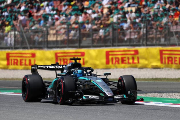 F1 Gran Prix of Spain George Russell of Mercedes-AMG F1 Team on track during final practice for the F1 Grand Prix of Catalunya at Montemelo Circuit on June 13, 2026 in Barcelona, Spain. Barcelona Circuit de Catalunya Spain Copyright: xMarcoxCanonierox