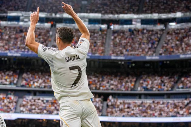 ESP: Corazon Classic Match 2026 Real Madrid Leyendasv Inter Legends David Barral scores goal to Real Madrid and celebrating during Corazon Classic Match 2026 between Real Madrid Leyendas v Inter Legends played at Santiago Bernabeu Stadium, Madrid on June 13, 2026 in Spain; Madrid Spain Futbol