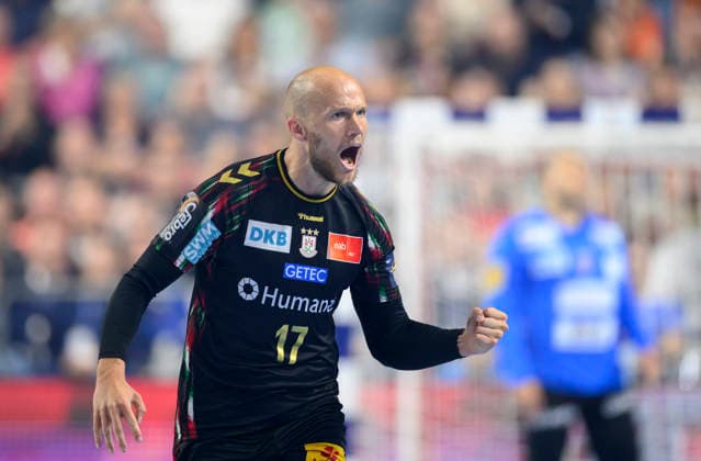 Jubel Tim HORNKE (SCM),. Halbfinale SC Magdeburg (MD) vs Füchse Berlin, am 13.06.2026 Männer Handball EHF Champions League Final4 2026, vom 13.06. - 14.06.2026 in Köln Deutschland. Lanxess Arena