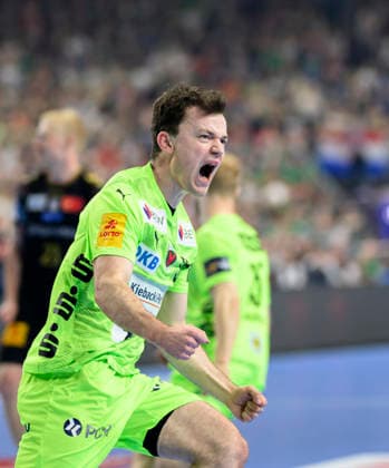 Jubel Hakun West AV TEIGUM (B). Halbfinale SC Magdeburg (MD) vs Füchse Berlin, am 13.06.2026 Männer Handball EHF Champions League Final4 2026, vom 13.06. - 14.06.2026 in Köln Deutschland. Lanxess Arena
