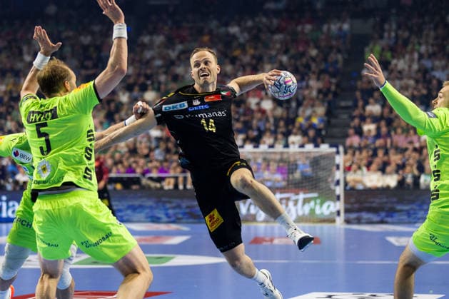Omar Ingi MAGNUSSON (SC Magdeburg, 14) erzielt ein Tor, Aktion, Torwurf GER, SC Magdeburg vs. Fuechse Berlin, Handball, TruckScout24 EHF FINAL4 2026, Halbfinale, Spielzeit 2025 2026, 13.06.2026, GER, SC Magdeburg vs. Fuechse Berlin, Handball, TruckScout24 EHF FINAL4 2026, Halbfinale, Spielzeit 2025 2026, 13.06.2026, Koeln