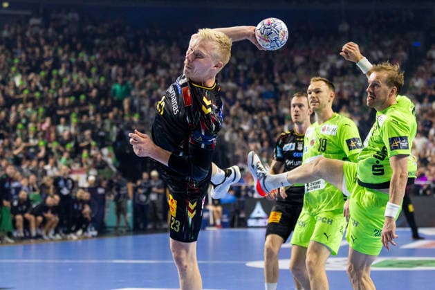 Magnus SAUGSTRUP (SC Magdeburg, 23) erzielt ein Tor, Aktion, Torwurf GER, SC Magdeburg vs. Fuechse Berlin, Handball, TruckScout24 EHF FINAL4 2026, Halbfinale, Spielzeit 2025 2026, 13.06.2026, GER, SC Magdeburg vs. Fuechse Berlin, Handball, TruckScout24 EHF FINAL4 2026, Halbfinale, Spielzeit 2025 2026, 13.06.2026, Koeln