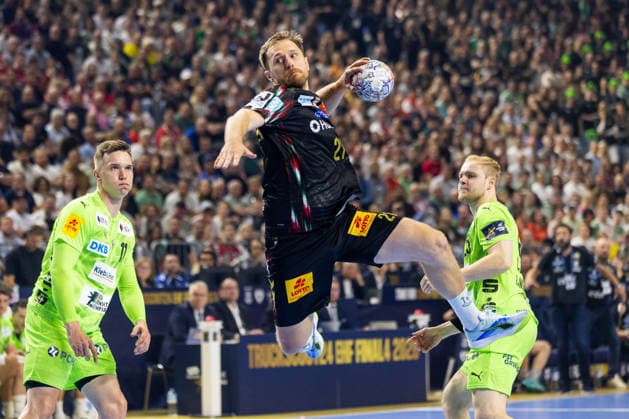 Albin LAGERGREN (SC Magdeburg, 21) erzielt ein Tor, Aktion, Torwurf GER, SC Magdeburg vs. Fuechse Berlin, Handball, TruckScout24 EHF FINAL4 2026, Halbfinale, Spielzeit 2025 2026, 13.06.2026, GER, SC Magdeburg vs. Fuechse Berlin, Handball, TruckScout24 EHF FINAL4 2026, Halbfinale, Spielzeit 2025 2026, 13.06.2026, Koeln